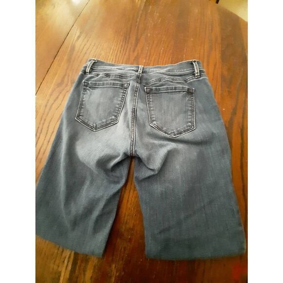 Size 4/27 Ann Taylor LOFT Modern Straight Denim Blue Jeans Pockets Belt Loops - Picture 4 of 4